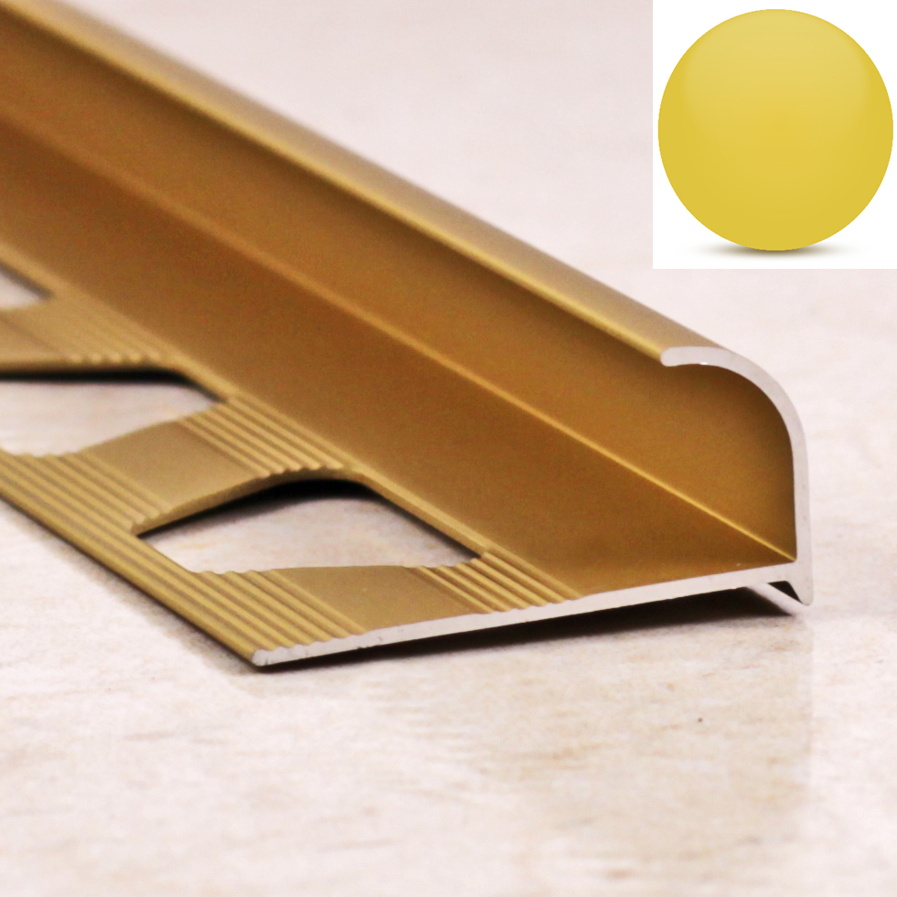 Ideal — Алюминиевая раскладка для плитки золото матовое 10 мм. длина 2700 мм.