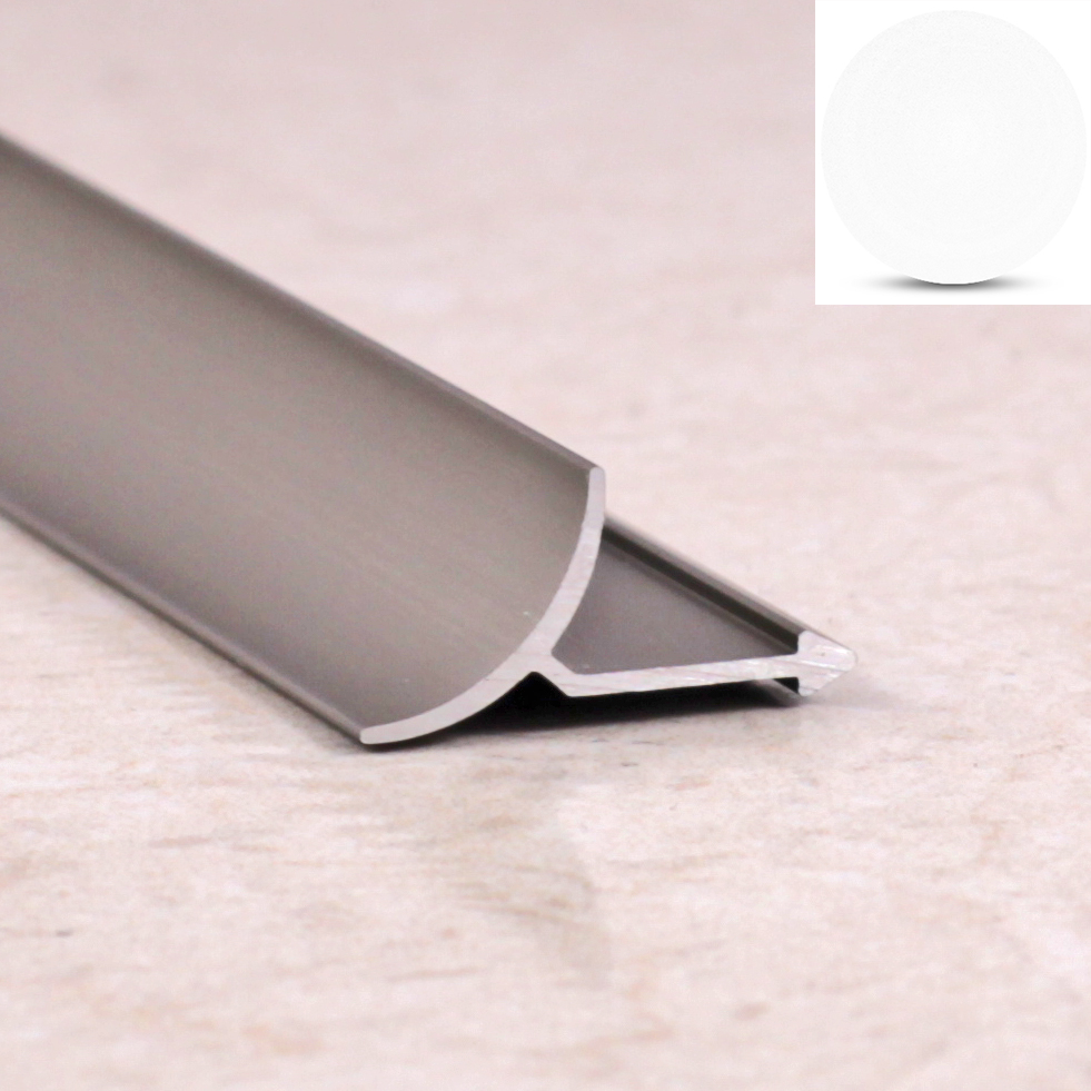 Ideal — Алюминиевая раскладка для плитки внутренняя белая 9 мм. длина 2700 мм. универсальная