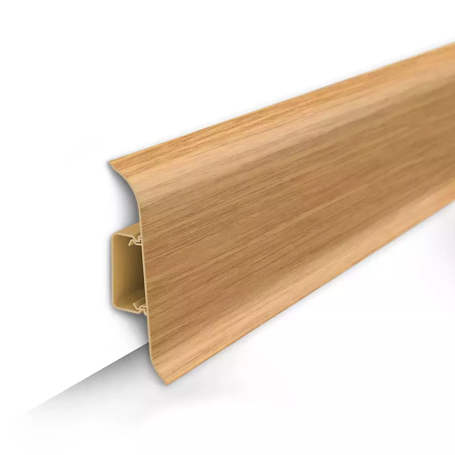 Ideal — Напольный пластиковый плинтус пвх Идеал Классик c70 212 Дуб Светлый (ideal Classic 70х22х2200 мм)