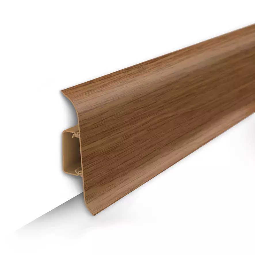 Ideal — Напольный пластиковый плинтус пвх Идеал Классик c70 217 Дуб Темный (ideal Classic 70х22х2200 мм)