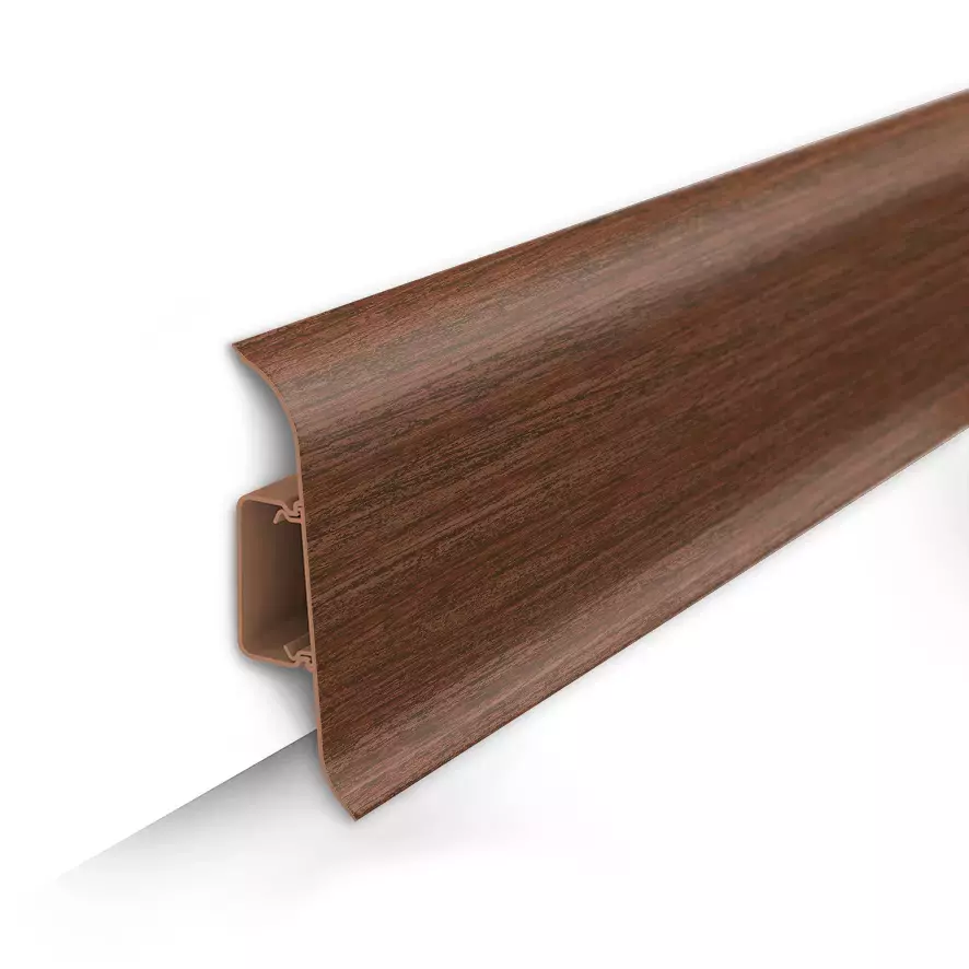 Ideal — Напольный пластиковый плинтус пвх Идеал Классик c70 293 Орех Темный (ideal Classic 70х22х2200 мм)