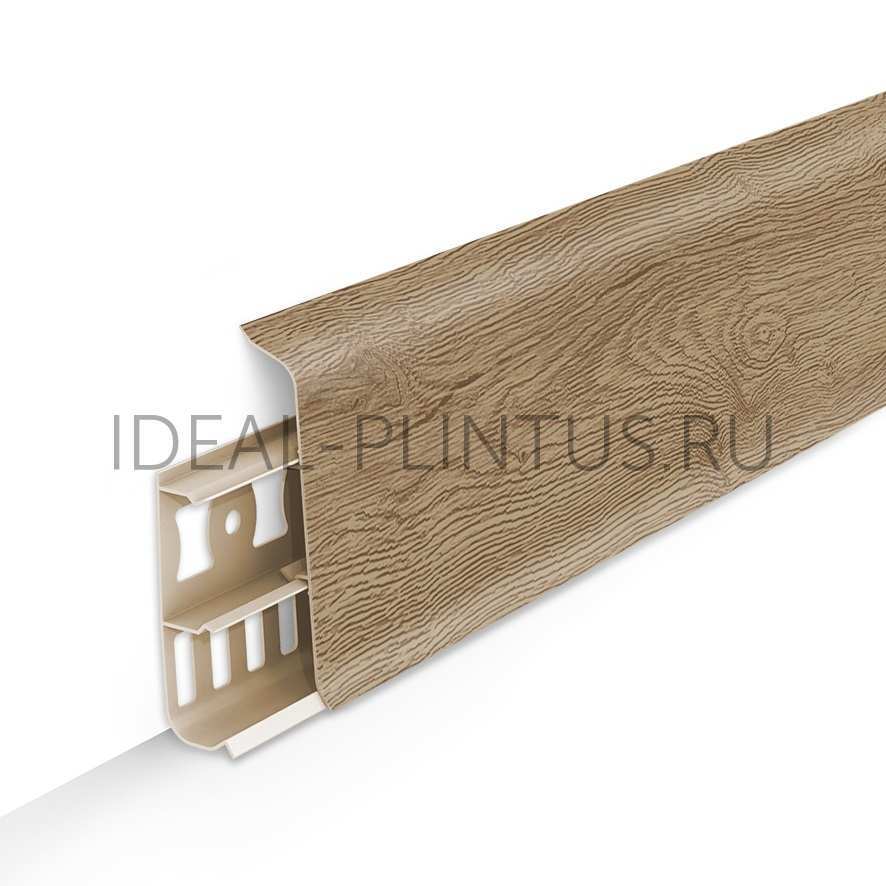 Ideal — Напольный пластиковый плинтус пвх Деконика D70 228-Дуб классик (ideal Deconika 70х21х2200 мм)