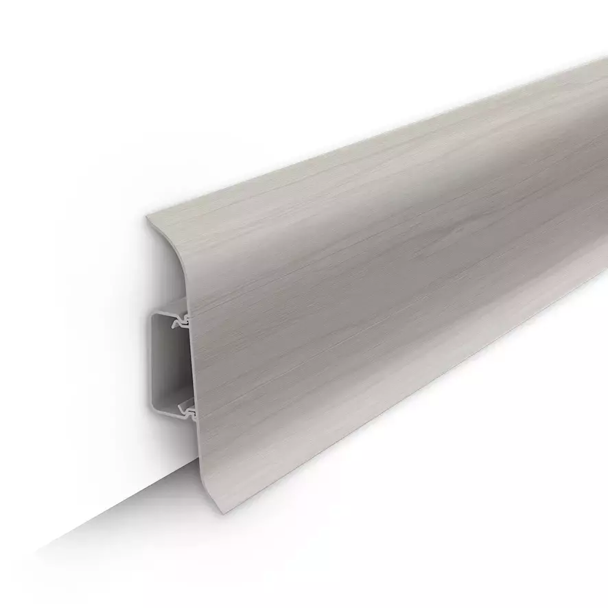 Ideal — Напольный пластиковый плинтус пвх Идеал Классик c70 268 Клен серый (ideal Classic 70х22х2200 мм)