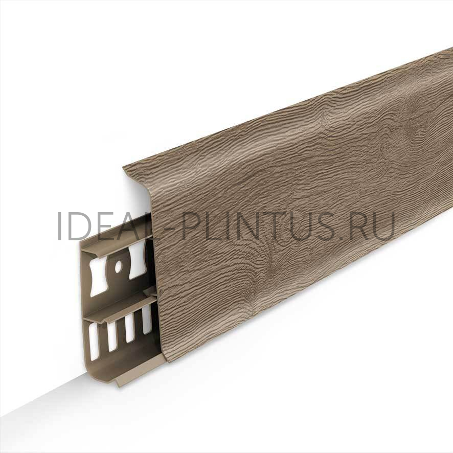 Ideal — Напольный пластиковый плинтус пвх Деконика D85 205 Дуб капучино (ideal Deconika 85х21х2200 мм)