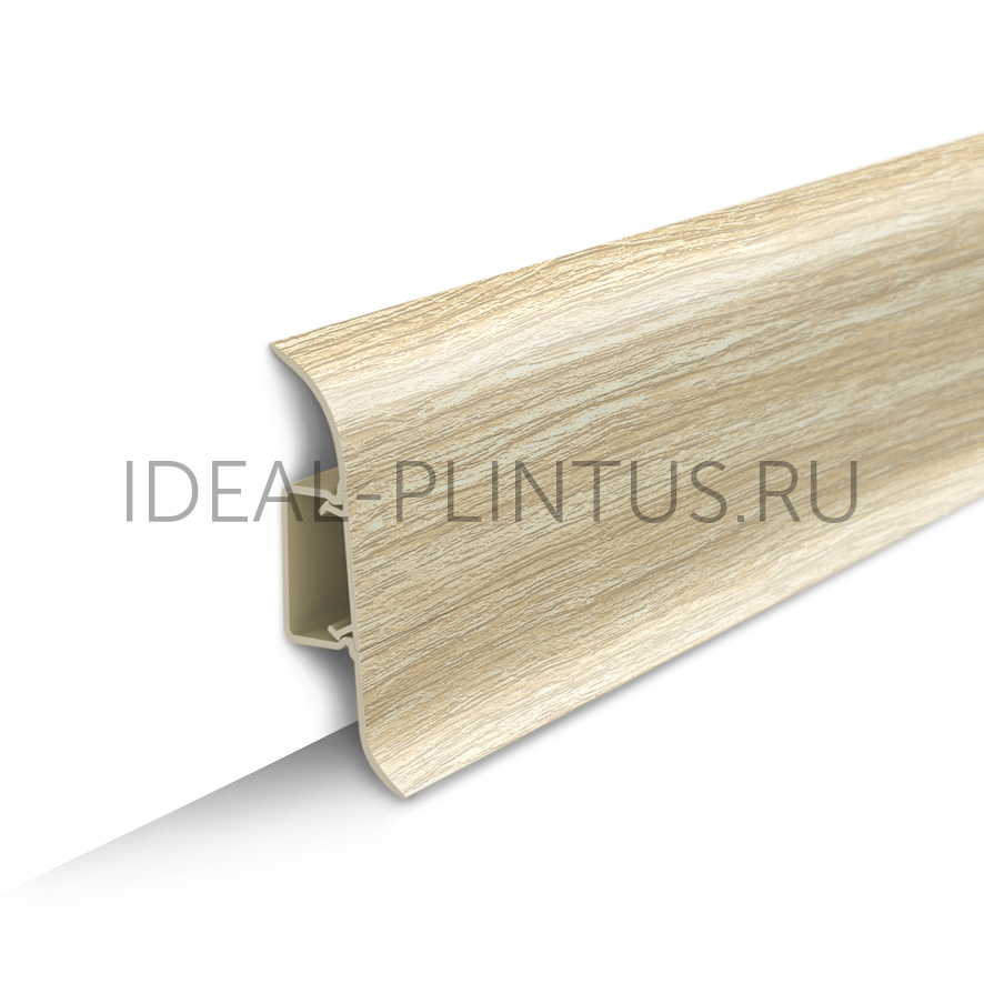 Ideal — Напольный пластиковый плинтус пвх Идеал Классик c55 218 Дуб европейский (ideal Classic 55х22х2200 мм)