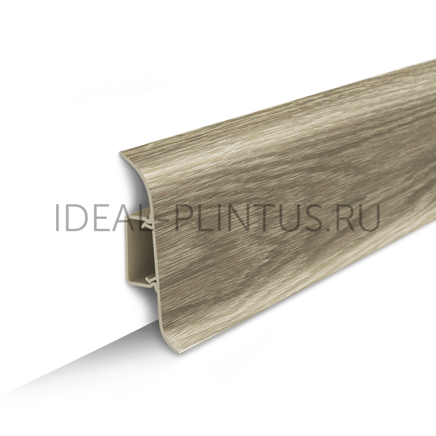 Ideal — Напольный пластиковый плинтус пвх Идеал Классик c55 208 Дуб мокко (ideal Classic 55х22х2200 мм)