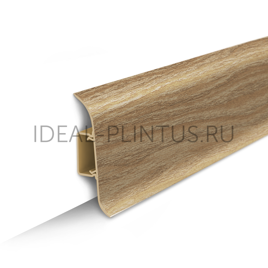 Ideal — Напольный пластиковый плинтус пвх Идеал Классик c55 206 дуб коньячный (ideal Classic 55х22х2200 мм)