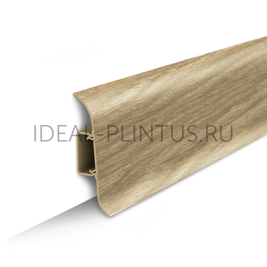Ideal — Напольный пластиковый плинтус пвх Идеал Классик c55 272 сосна золотистая (ideal Classic 55х22х2200 мм)