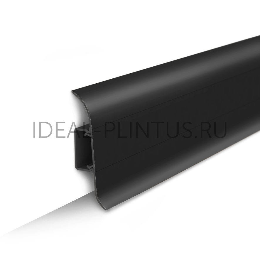 Ideal — Напольный пластиковый плинтус пвх Идеал Классик c55 007 черный (ideal Classic 55х22х2200 мм)