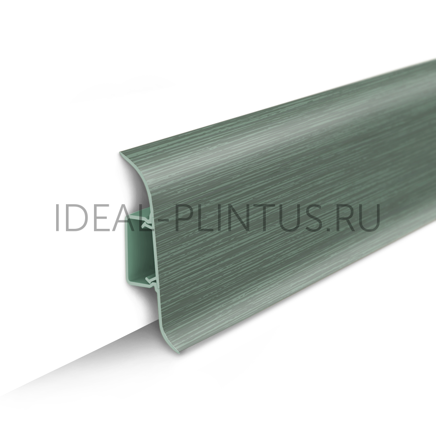 Ideal — Напольный пластиковый плинтус пвх Идеал Классик c55 027 зеленый (ideal Classic 55х22х2200 мм)