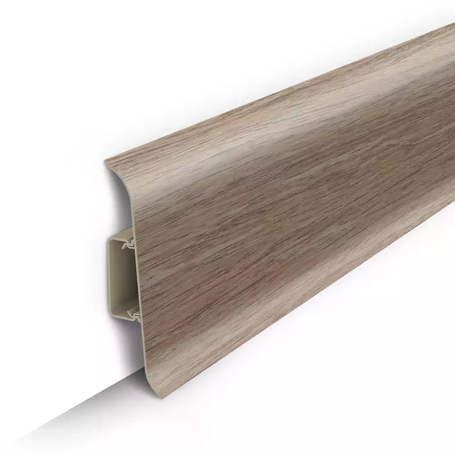 Ideal — Напольный пластиковый плинтус пвх Идеал Классик c85 211 Дуб Рустик (ideal Classic 85х22х2200 мм)