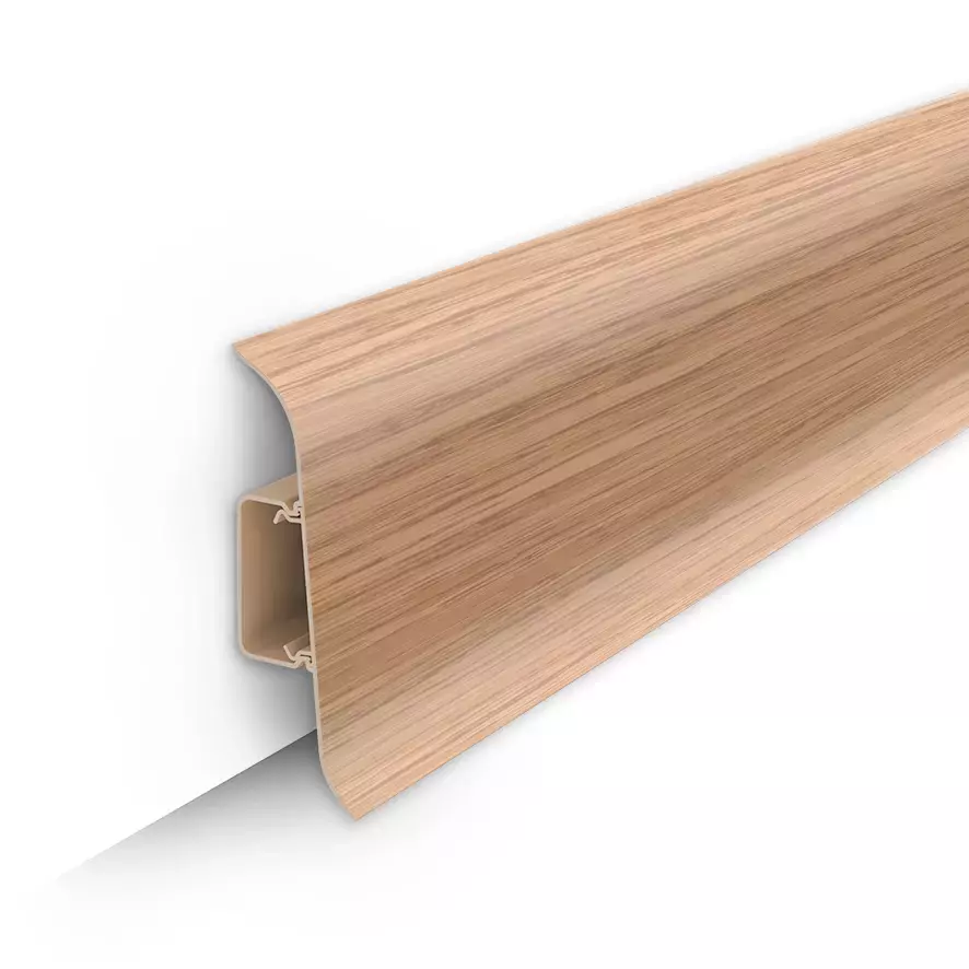 Ideal — Напольный пластиковый плинтус пвх Идеал Классик c70 201 Дуб (ideal Classic 70х22х2200 мм)