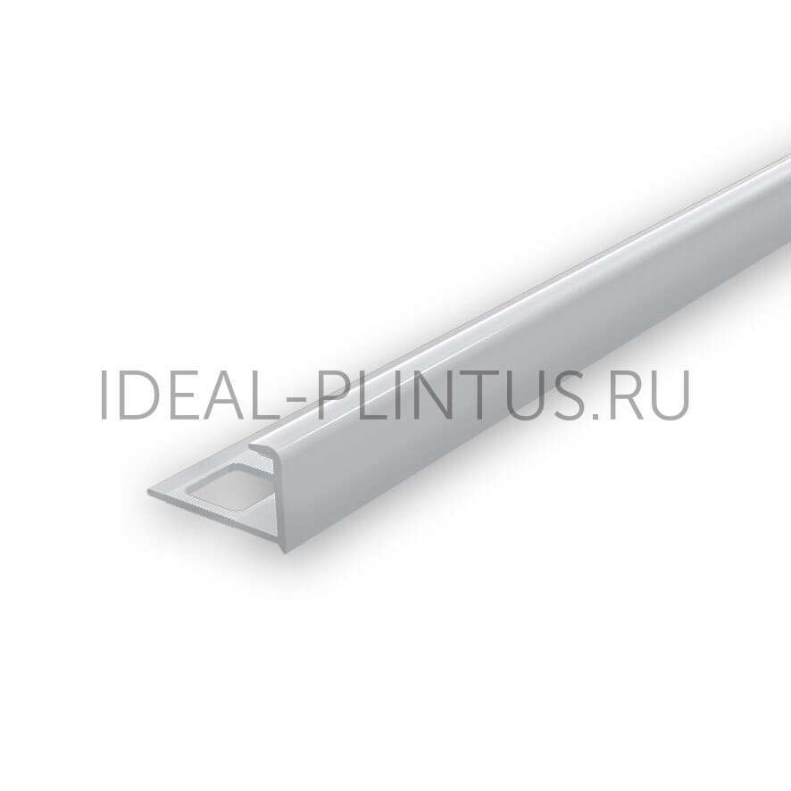 Ideal — Профиль для плитки наружный DECONIKA 10мм 2.5м Светло-серый глянцевый, ДПл10-Н-002-СВ-СЕР