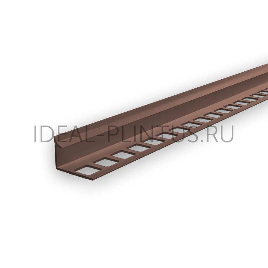 Ideal — Профиль для плитки внутренний DECONIKA 10мм 2.5м Коричневый глянцевый ДПл10-В-019-КОР