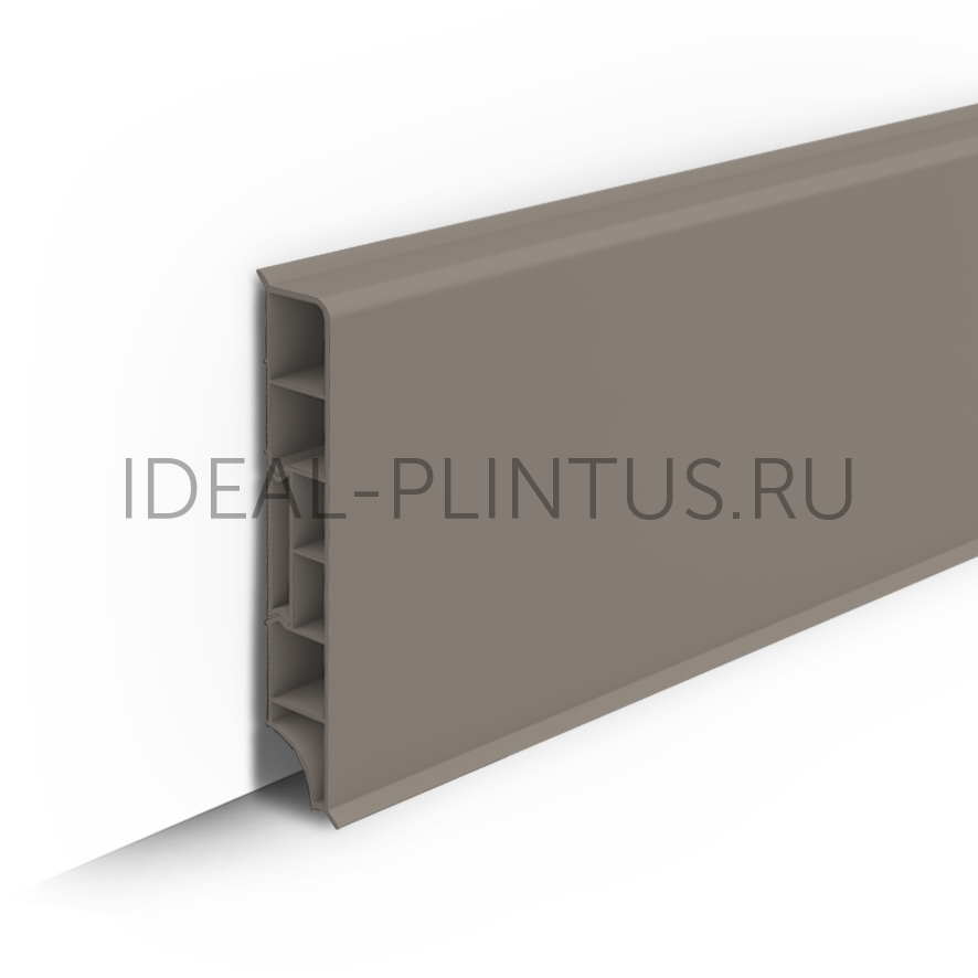 Ideal — Плинтус напольный IDEAL Дюра Прямоугольный 036 Платиново-серый 80x16x2200 мм